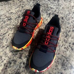 Adidas Charcoal and Fiery Red Running Shoes
